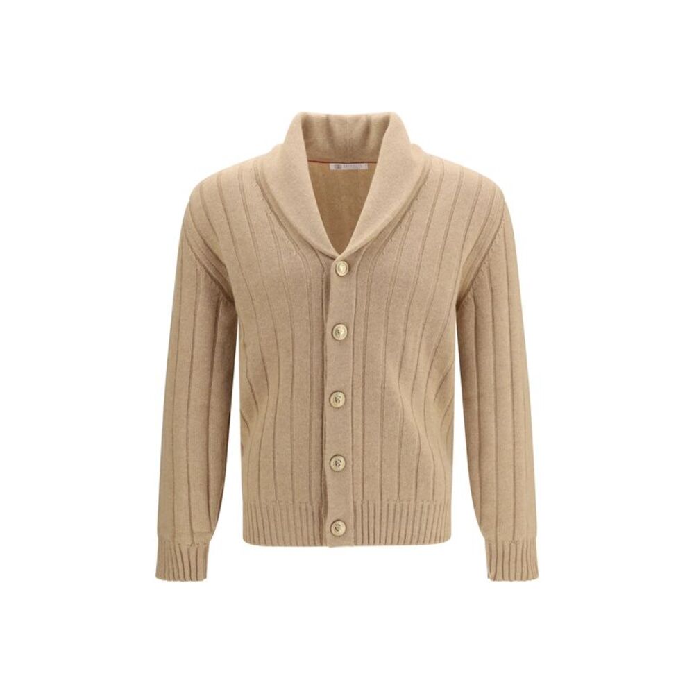 Brunello Cucinelli Men Ribbed Cashmere Cardigan